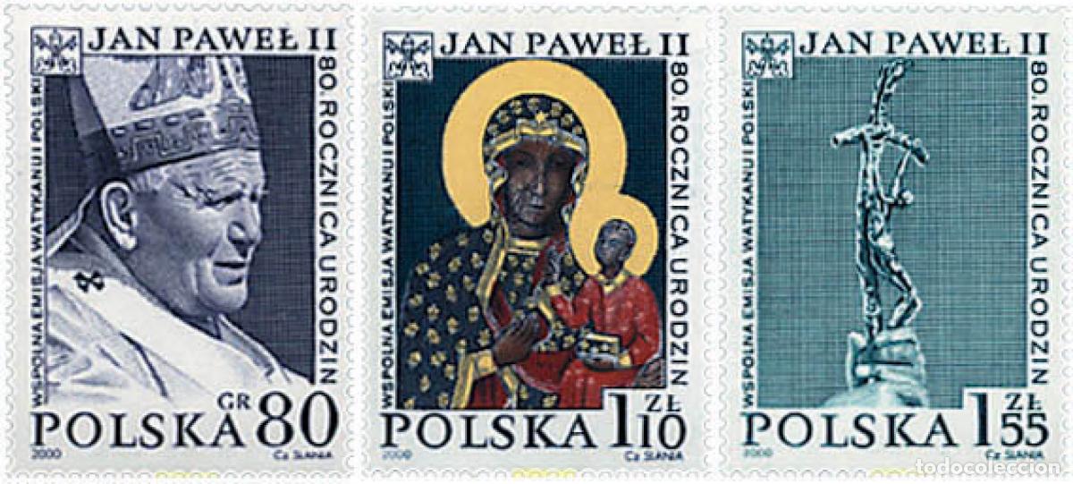 Sellos: 76709 MNH POLONIA 2000 80 ANIVERSARIO DE S.S. EL PAPA JUAN PABLO II.