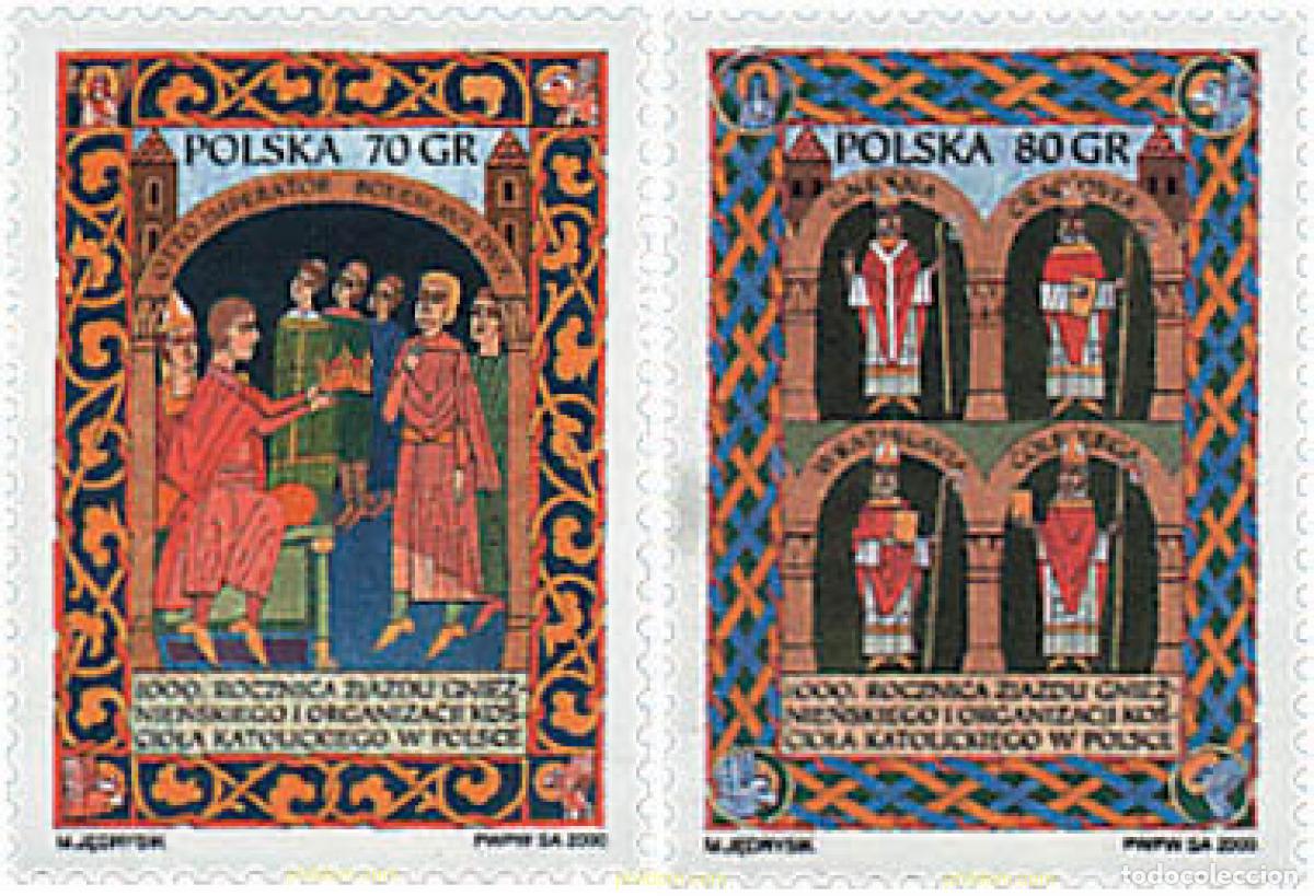 Sellos: 69511 MNH POLONIA 2000 MILENARIO DEL CONGRESO DE GNIEZNO Y DE LA IGLESIA CATOLICA ROMANA EN POLONIA