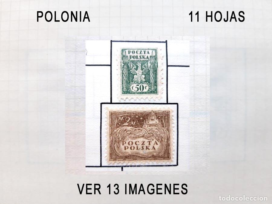 Sellos: Polonia 11 hojas de Album con sellos. Ver 13 im&aacute;genes