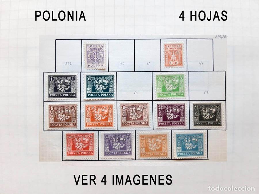 Sellos: 1921-1924 Polonia 4 hojas de Album con sellos