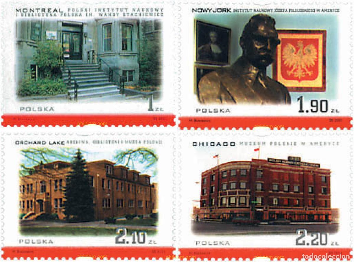 Sellos: 86233 MNH POLONIA 2001 INSTITUCIONES POLACAS EN NORTEAMERICA
