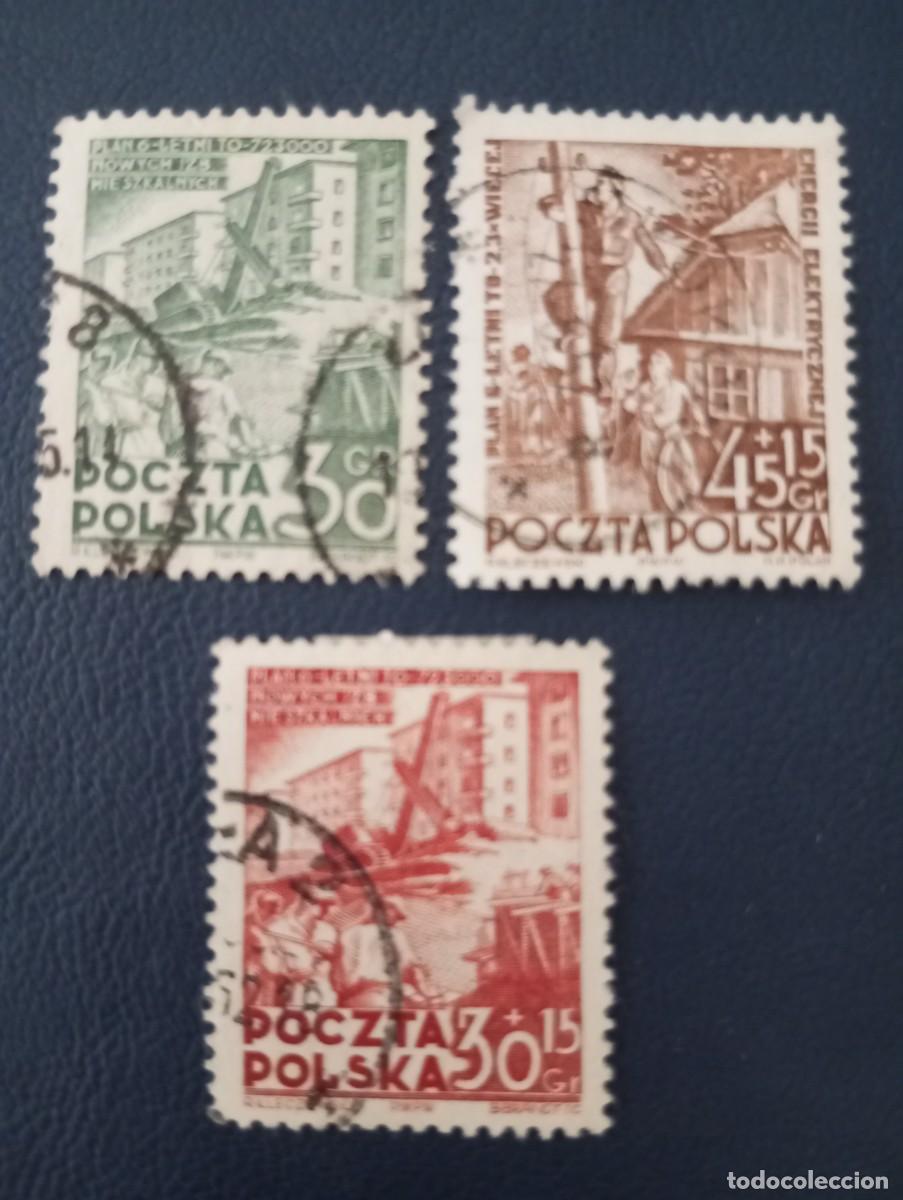 Sellos: POLONIA, 1951, PLAN SEXENAL DE ELECTRIFICACI&Oacute;N, YT 627/30