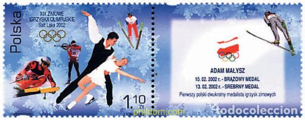 Sellos: 4975 MNH POLONIA 2002 19 JUEGOS OLIMPICOS INVIERNO. SALT LAKE CITY 2002