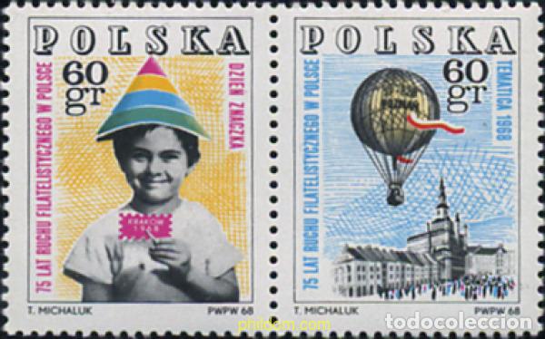 Sellos: 137606 MNH POLONIA 1968 75 ANIVERSARIO DE LA FILATELIA