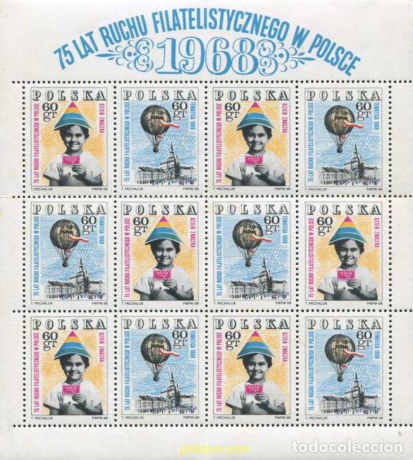Sellos: 367694 MNH POLONIA 1968 75 ANIVERSARIO DE LA FILATELIA
