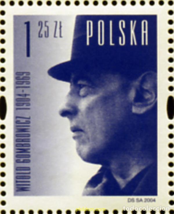 Sellos: 149082 MNH POLONIA 2004 CENTENARIO DEL NACIMIENTO DE WITOLD GOMBROWICZ