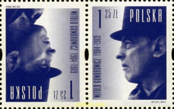 Sellos: 149084 MNH POLONIA 2004 CENTENARIO DEL NACIMIENTO DE WITOLD GOMBROWICZ
