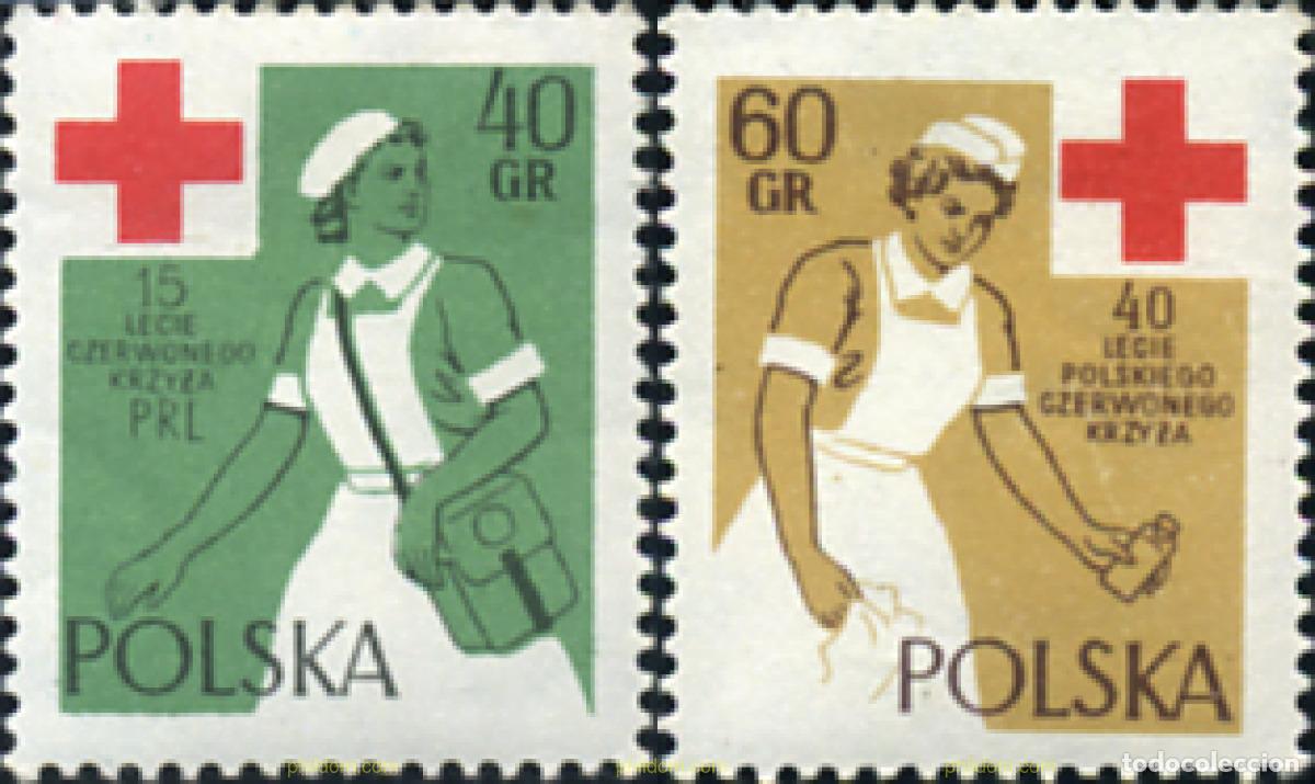 Sellos: 689636 MNH POLONIA 1959 15 Y 40 ANIVERSARIO DE LA CRUZ ROJA