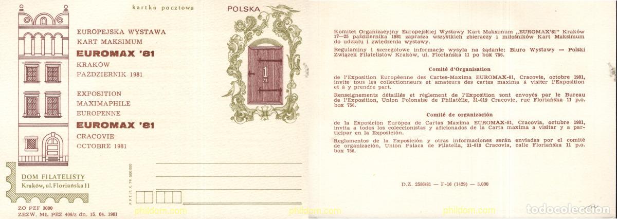 Sellos: 707235 MNH POLONIA 1981 EXPOSICION EUROPEA DE MAXIFILIA