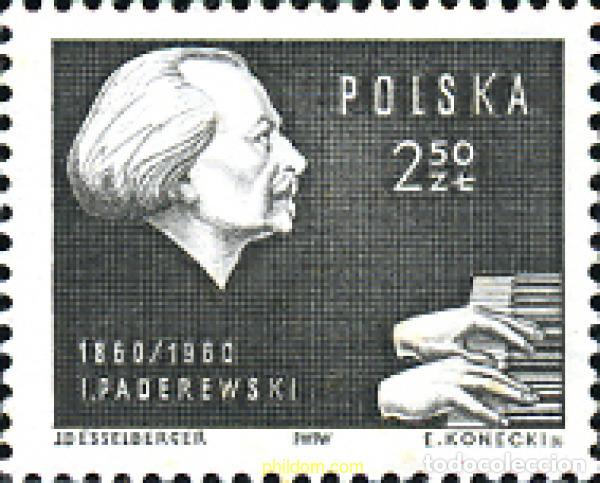 Sellos: 166401 MNH POLONIA 1960 CENTENARIO DEL COMPOSITOR IGNACY JAN PADEREWSKI