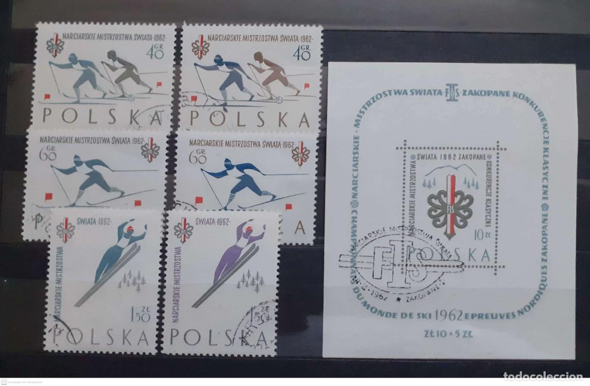 Sellos: POLONIA n&ordm; 1157/62&ordm; + HB n&ordm; 31&ordm; Campeonatos internacionales de deportes de invierno en Zakopane