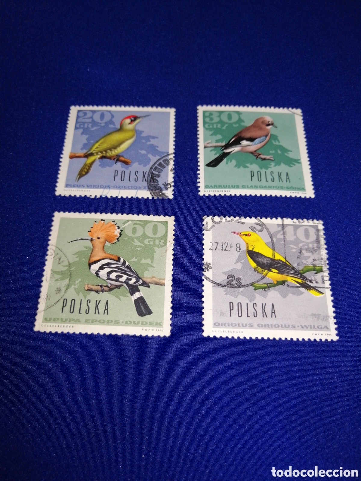Sellos: POLSKA - POLONIA -P&Aacute;JAROS AVES LOTE SELLOS USADOS