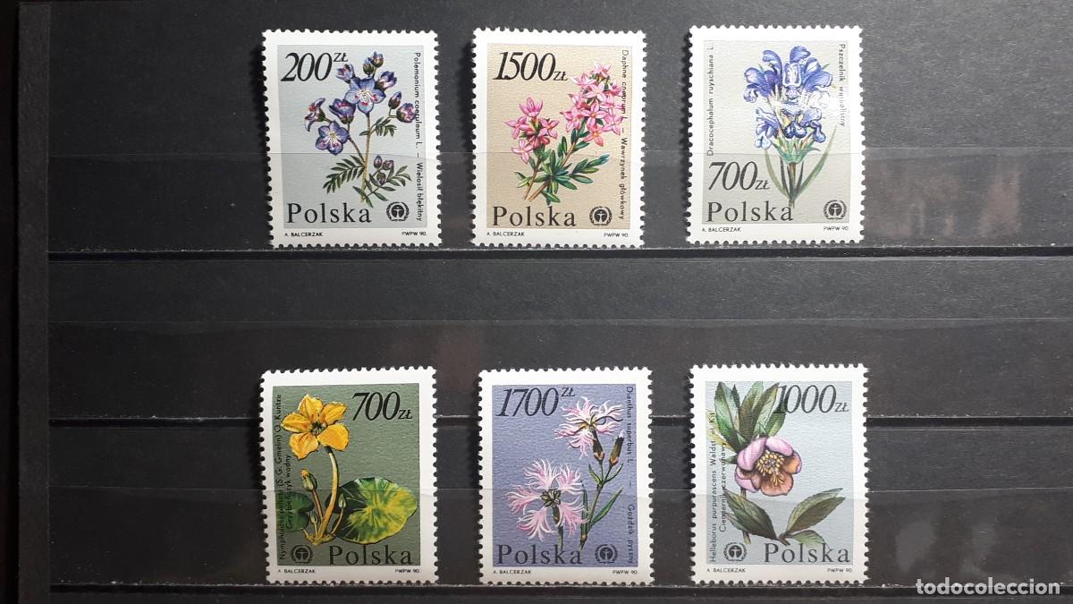 Sellos: POLONIA. FLORA. A&Ntilde;O 1990. **. YVERT 3087/92