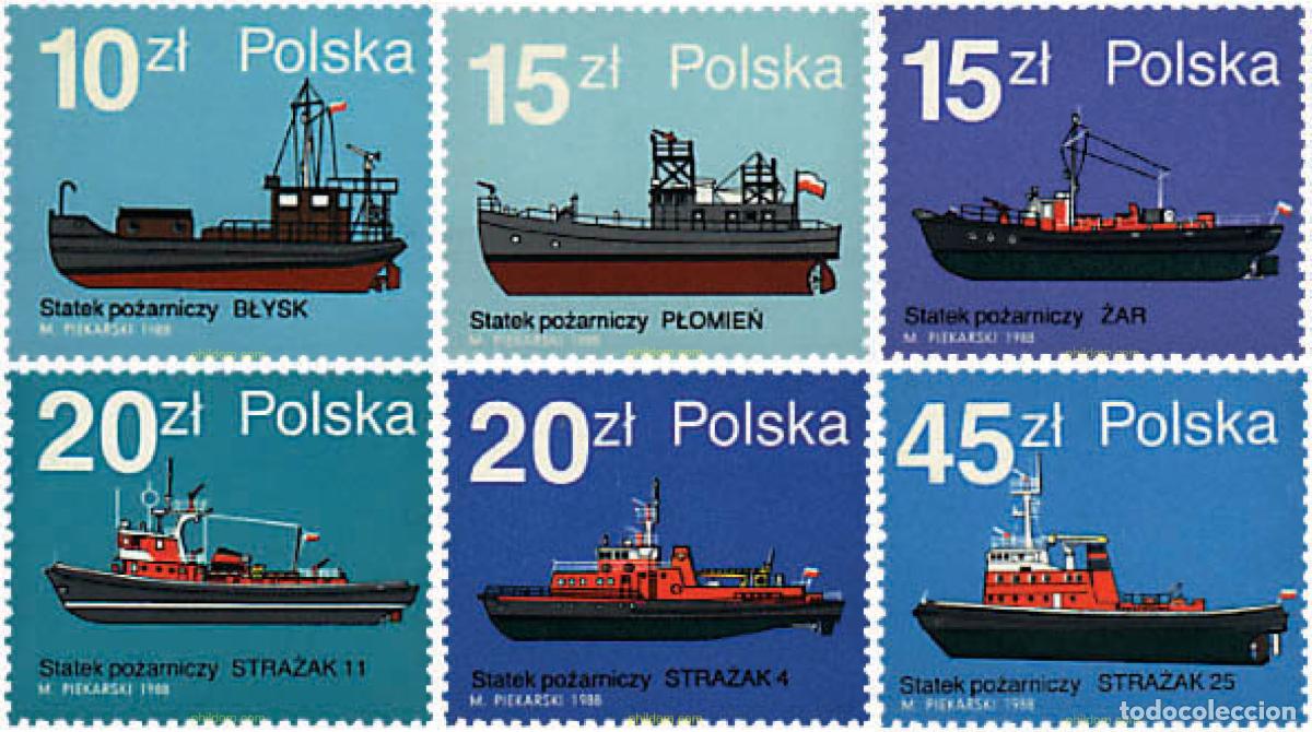 Briefmarken: 156178 MNH POLONIA 1988 BARCOS DE LUCHA CONTRA INCENDIOS