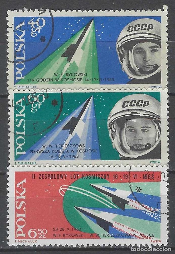 Sellos: POLONIA 1963 - SEGUNDO VUELO ESPACIAL CONJUNTO, S.COMPLETA - USADOS