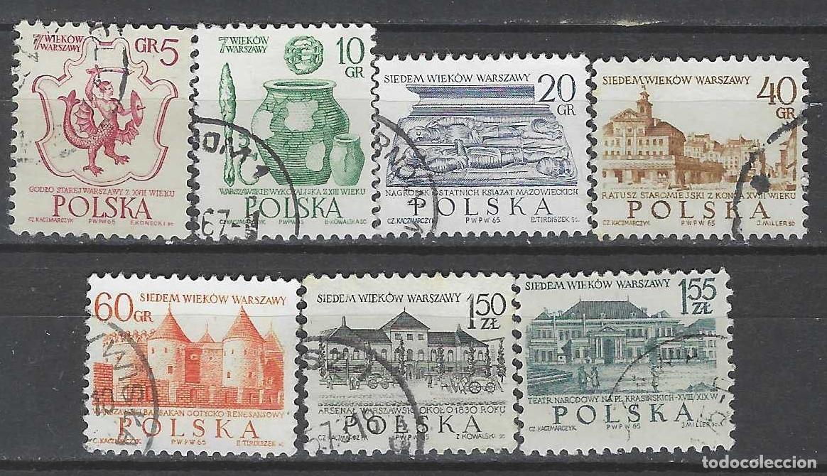 Sellos: POLONIA 1965 - 7&ordm; CENTENARIO DE LA FUNDACI&Oacute;N DE VARSOVIA, 7 VALORES - USADOS