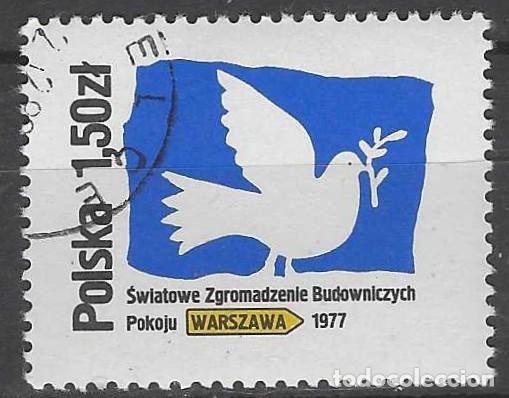 Sellos: POLONIA 1977 - CONGRESO MUNDIAL POR LA PAZ - USADO