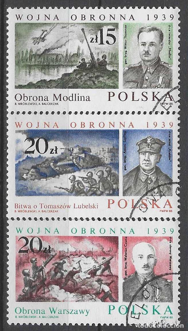 Sellos: POLONIA 1988 - 49&ordm; ANIV. DE LA INVASI&Oacute;N DE POLONIA POR LAS TROPAS NAZIS, S.COMPLETA - USADOS
