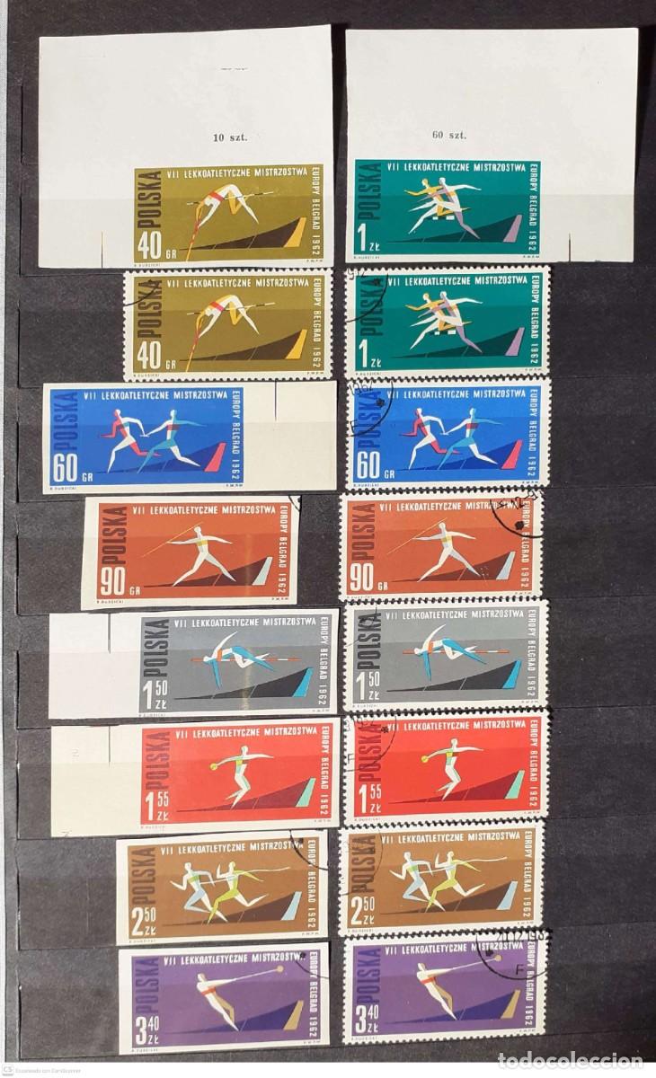 Sellos: POLONIA n&deg; 1198/1105&deg; Campeonatos europeos de arletismo.Series dentada y sin dentar, completas