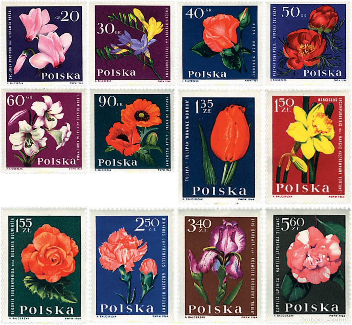 Sellos: 94357 MNH POLONIA 1964 FLORES DE JARDIN