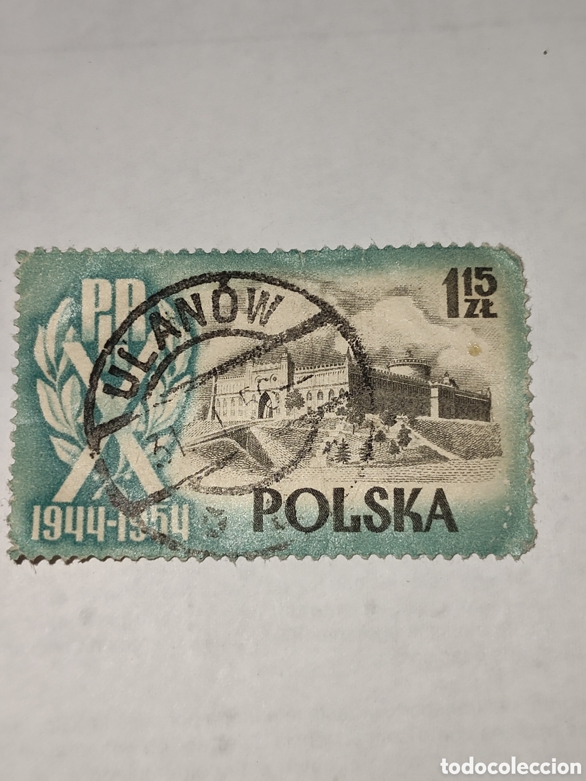 Sellos: Sello de Polonia 10&ordm; Aniversario de la Naci&oacute;n Castillo de Lublin 1954