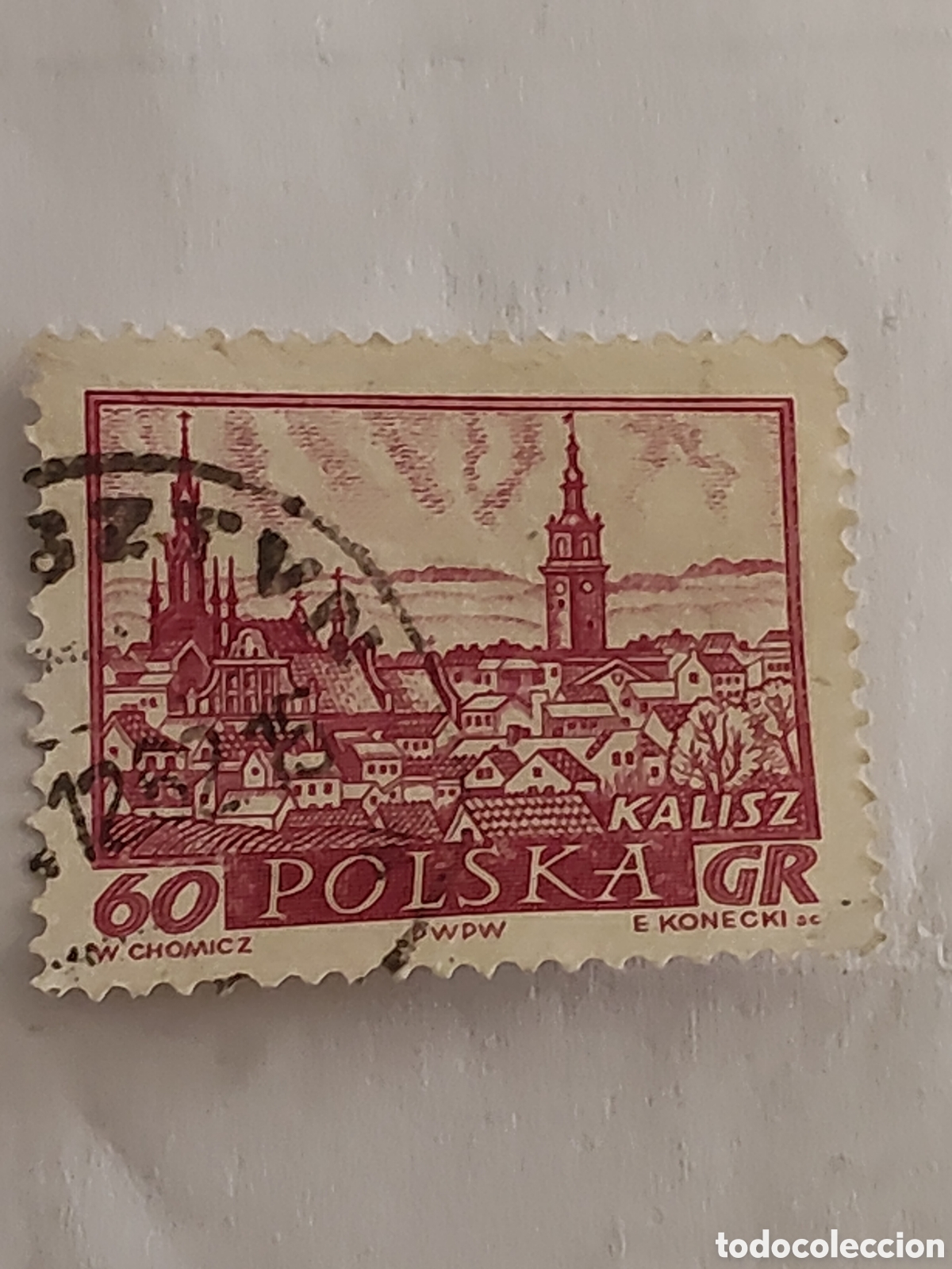 Sellos: Sello de Polonia ciudades hist&oacute;ricas Kalisz 1960 usado