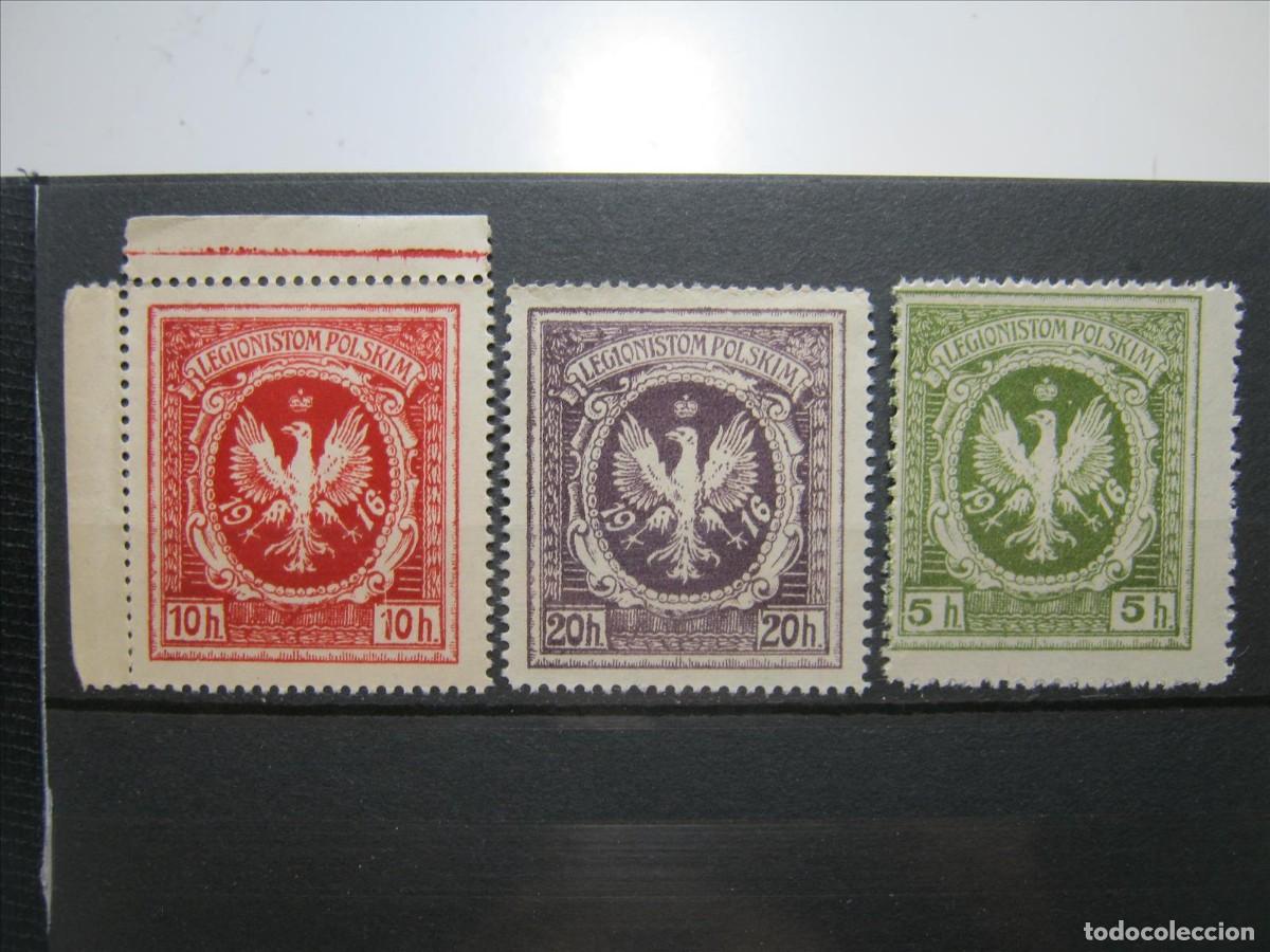 Sellos: LEGION POLACA 1916 1&ordf; GUERRA MUNDIAL SIN GOMA NUEVOS.