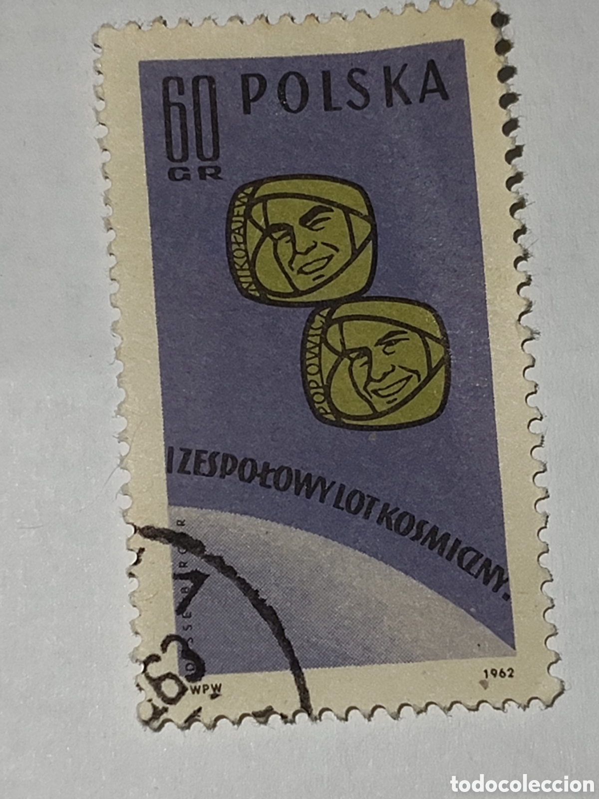 Sellos: Sello de Polonia primer vuelo espacial tripulado en grupo 1962