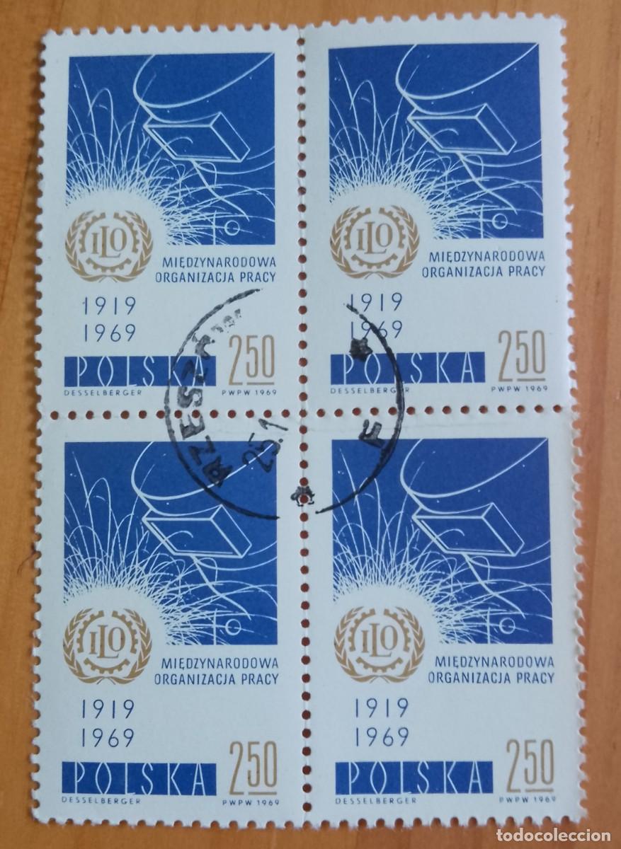 Sellos: POLONIA - TIRA 4 SELLOSV/F 2,50 - 1919.1969 - ILO, ORGANIZACI&Oacute;N INTERNACIONAL DEL TRABAJO.