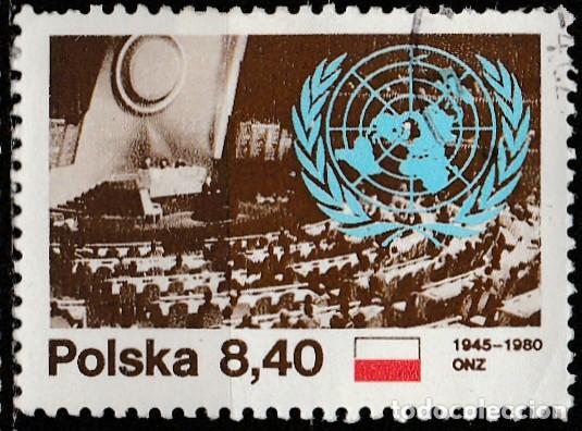 Sellos: 1980 - POLONIA - 35&ordm; ANIVERSARIO DE LA ONU - YVERT 2529