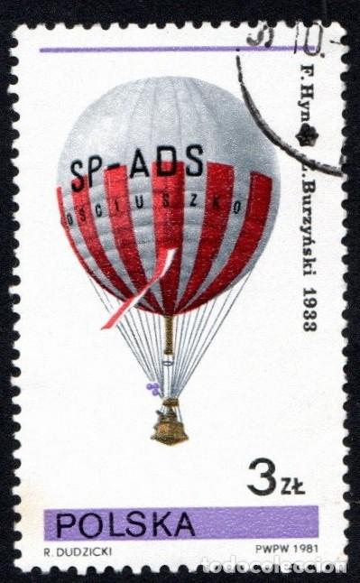 Sellos: Polonia. Pilotos de Globos 1981. YT-2549. Usado