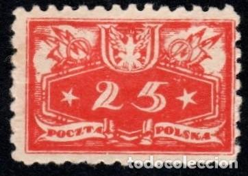Sellos: Polonia. Sello de Servicio. &Aacute;guila y N&uacute;mero 1920. YT-S5. Usado