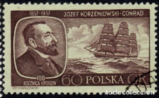 Sellos: Polonia. Centenario Nacimiento Jos&eacute; Conrad. 1957. YT-920. Usado