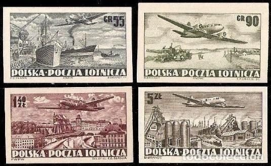 Sellos: POLONIA 1952 AEREOS SIN DENTAR
