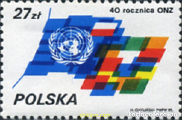 Sellos: 168267 MNH POLONIA 1985 40 ANIVERSARIO DE LA ORGANIZACION DE LAS NACIONES UNIDAS