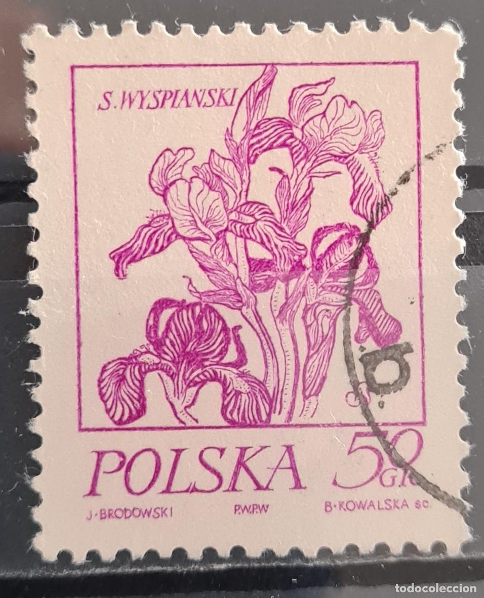 Sellos: Sello usado de Polonia 1974: flores