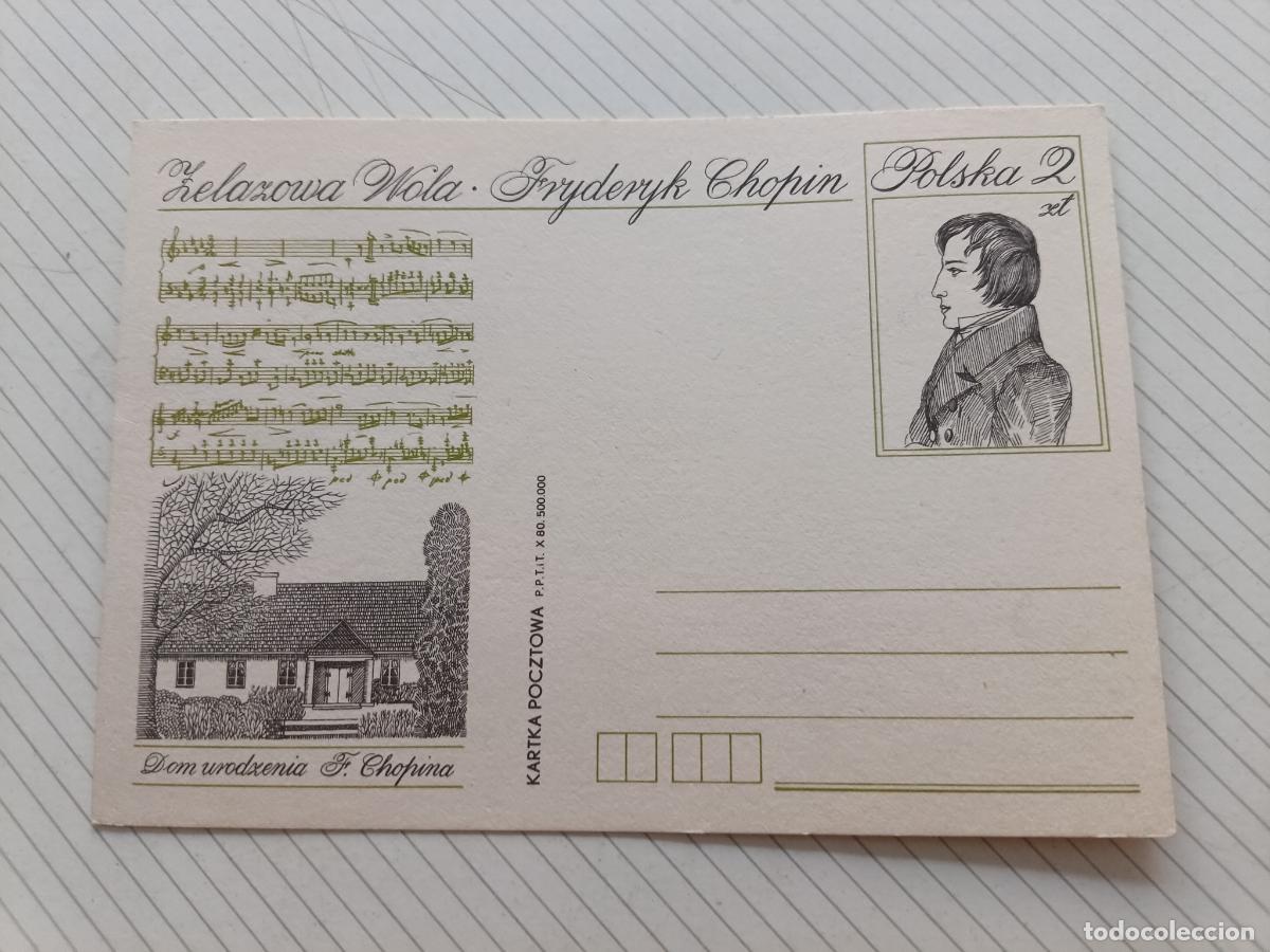 Sellos: Polonia, Chopin. Entero postal ilustrado