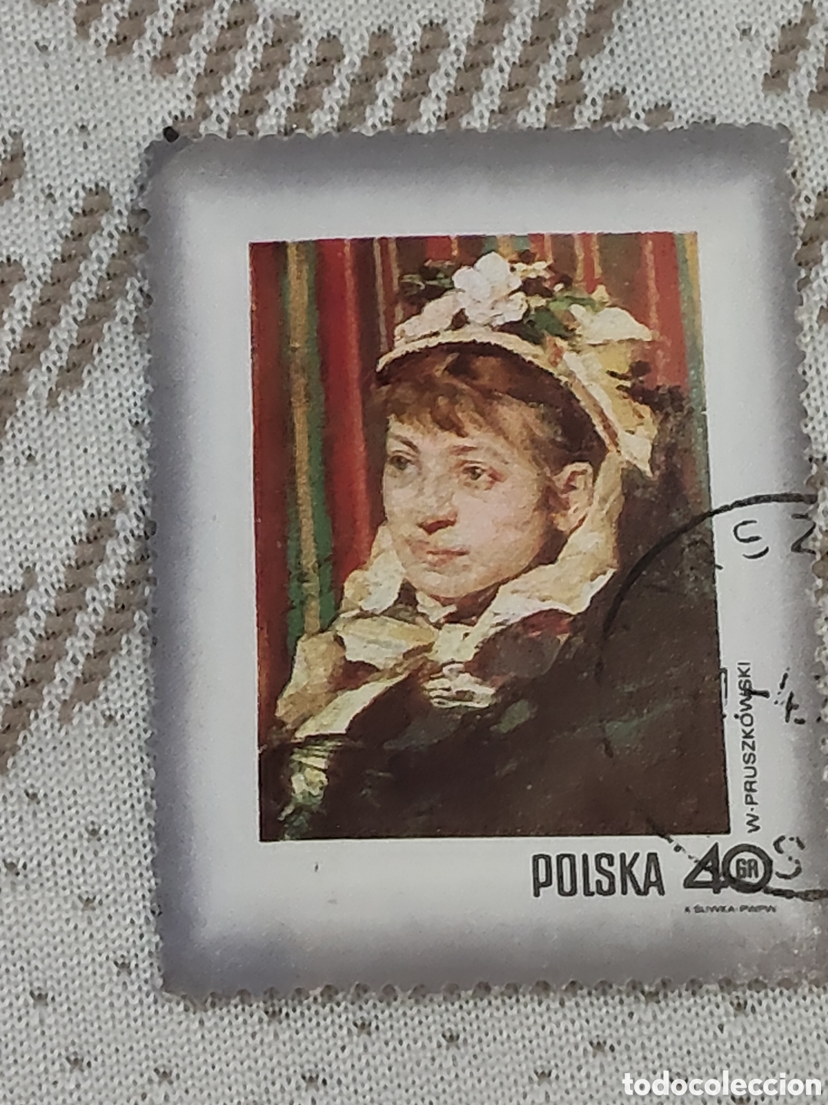 Sellos: Sello de Polonia retrato de la Sra Fedorowicz de Witold Pruszkowski 1971 muy bueno