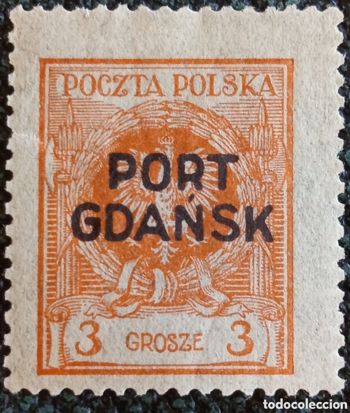 Sellos: Sello Polonia Port Gdańsk 1925 &Aacute;guila 3gr Fischer 3 / Michel 3