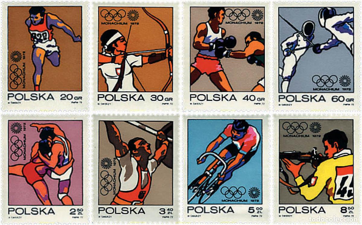 Sellos: 61649 MNH POLONIA 1972 20 JUEGOS OLIMPICOS VERANO MUNICH 1972