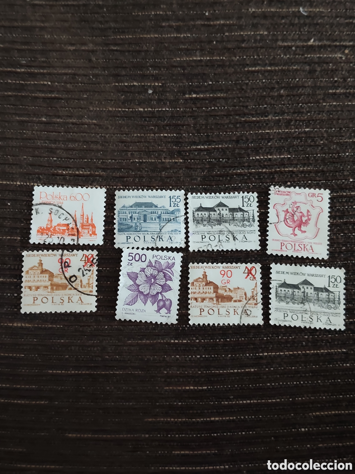 Sellos: 8 sellos antiguos de Polonia variados