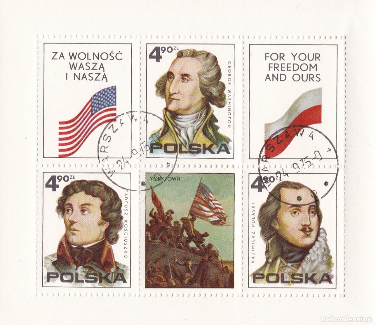 Timbres: Polonia. Pliego de sellos nuevos. A&ntilde;o 1975. Bicentenario de la Independencia de los Estados Unidos