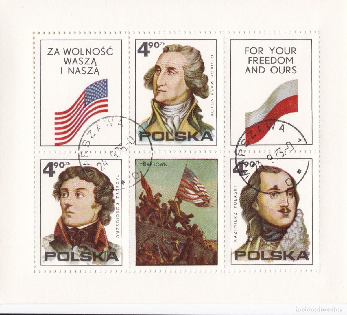 Timbres: Polonia. Pliego de sellos nuevos. A&ntilde;o 1975. Bicentenario de la Independencia de los Estados Unidos