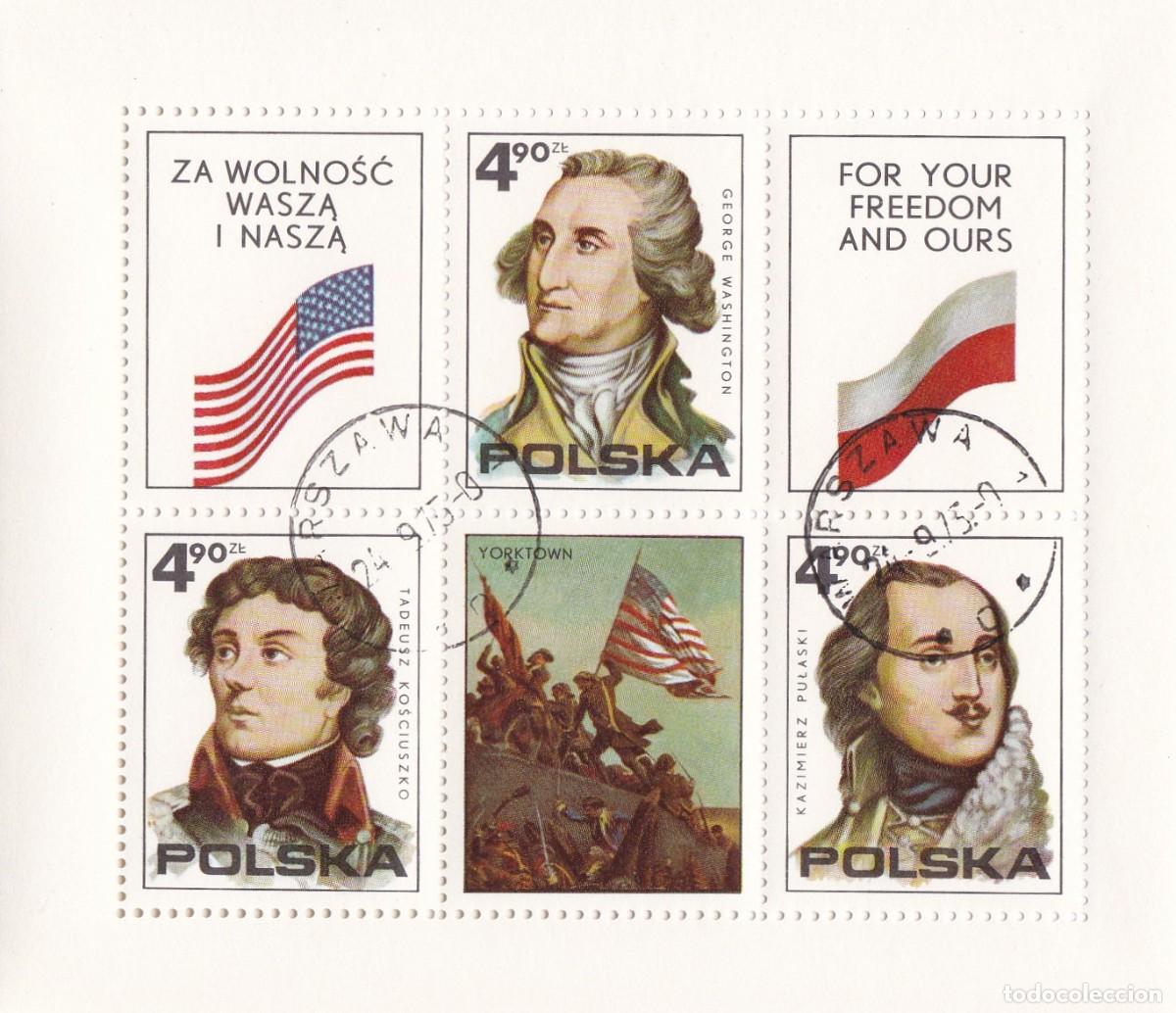 Timbres: Polonia. Pliego de sellos nuevos. A&ntilde;o 1975. Bicentenario de la Independencia de los Estados Unidos