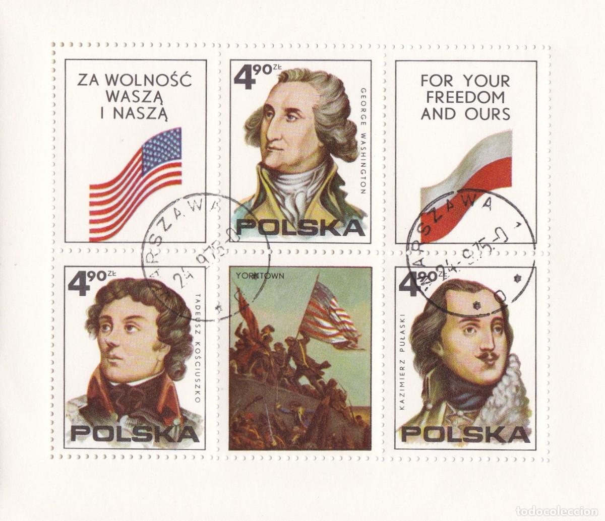 Stamps: Polonia. Pliego de sellos nuevos. A&ntilde;o 1975. Bicentenario de la Independencia de los Estados Unidos