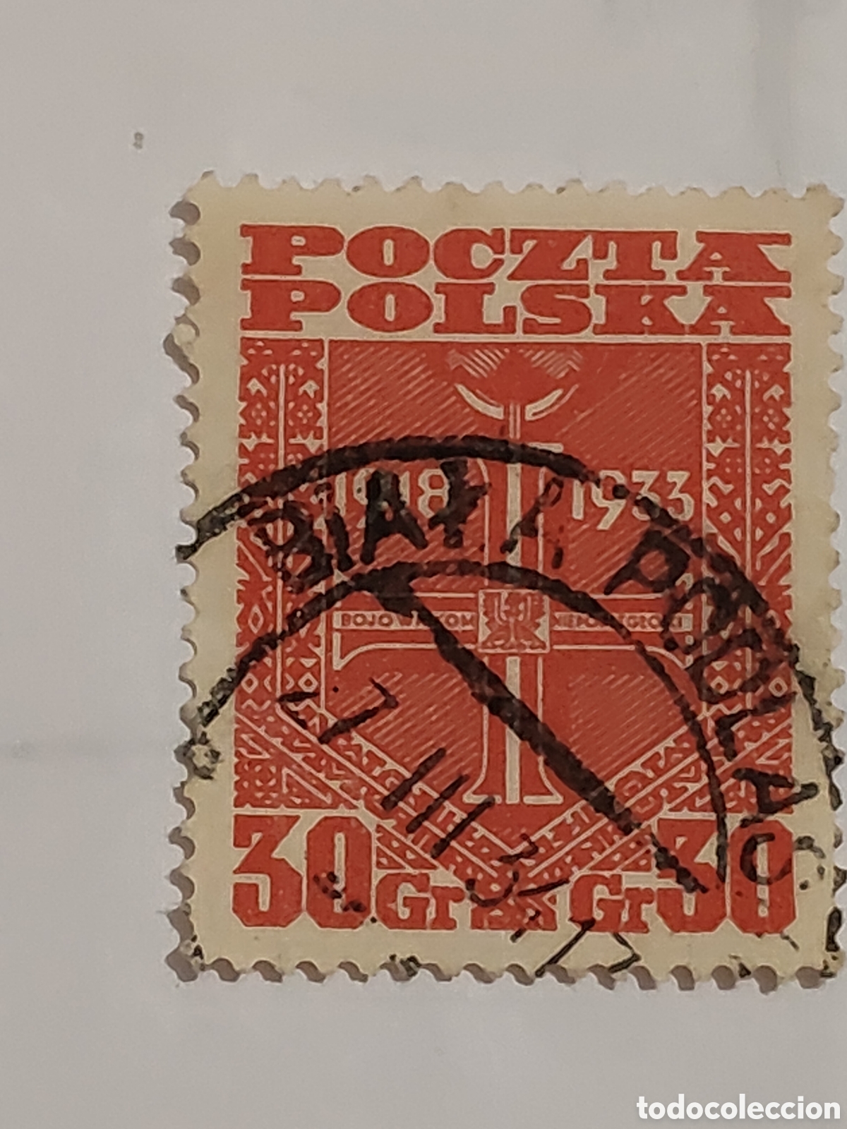 Sellos: Sello de Polonia 15 aniversario de la proclamaci&oacute;n de la republica y la independencia 1933