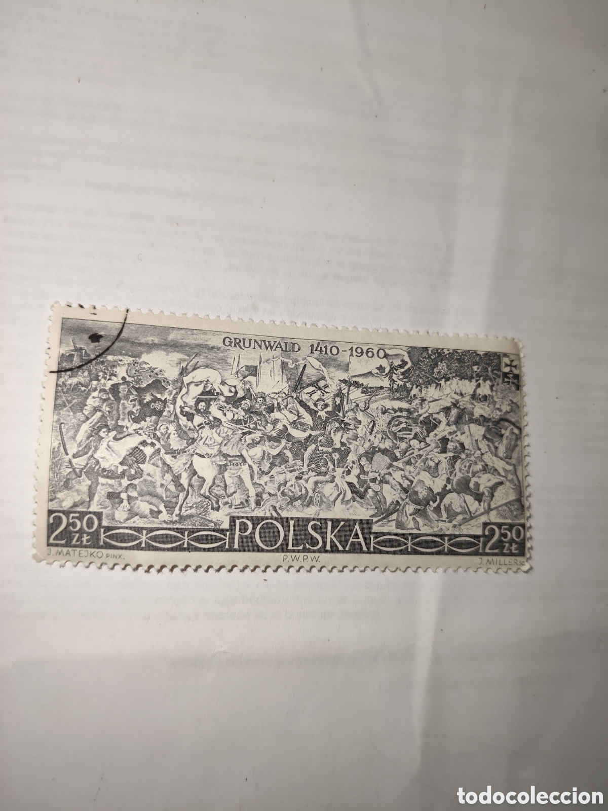Sellos: Sello de Polonia 550 aniversario de la batalla de Grunwald 1960