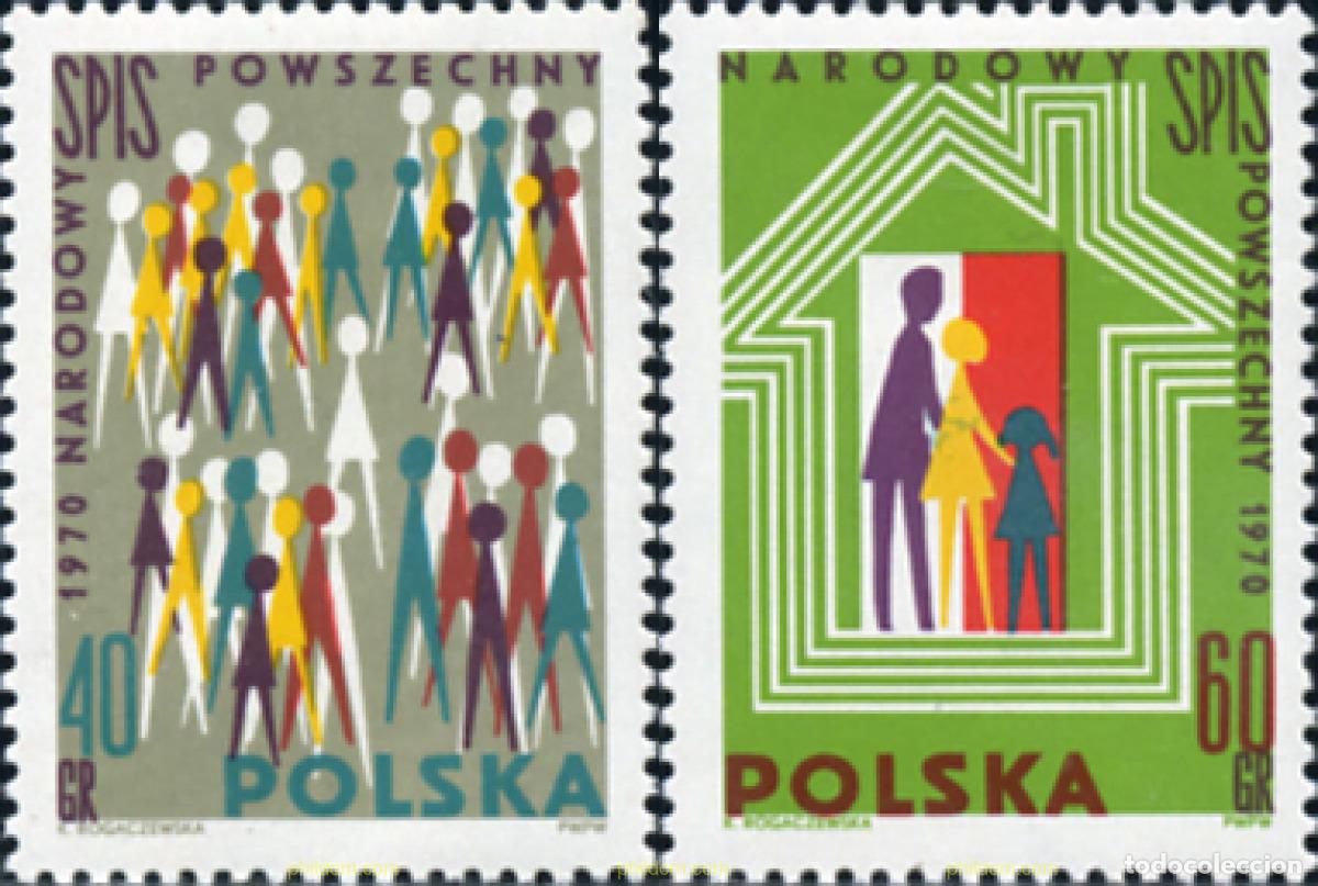 Sellos: 167179 MNH POLONIA 1970 CENSO DE LA POBLACION