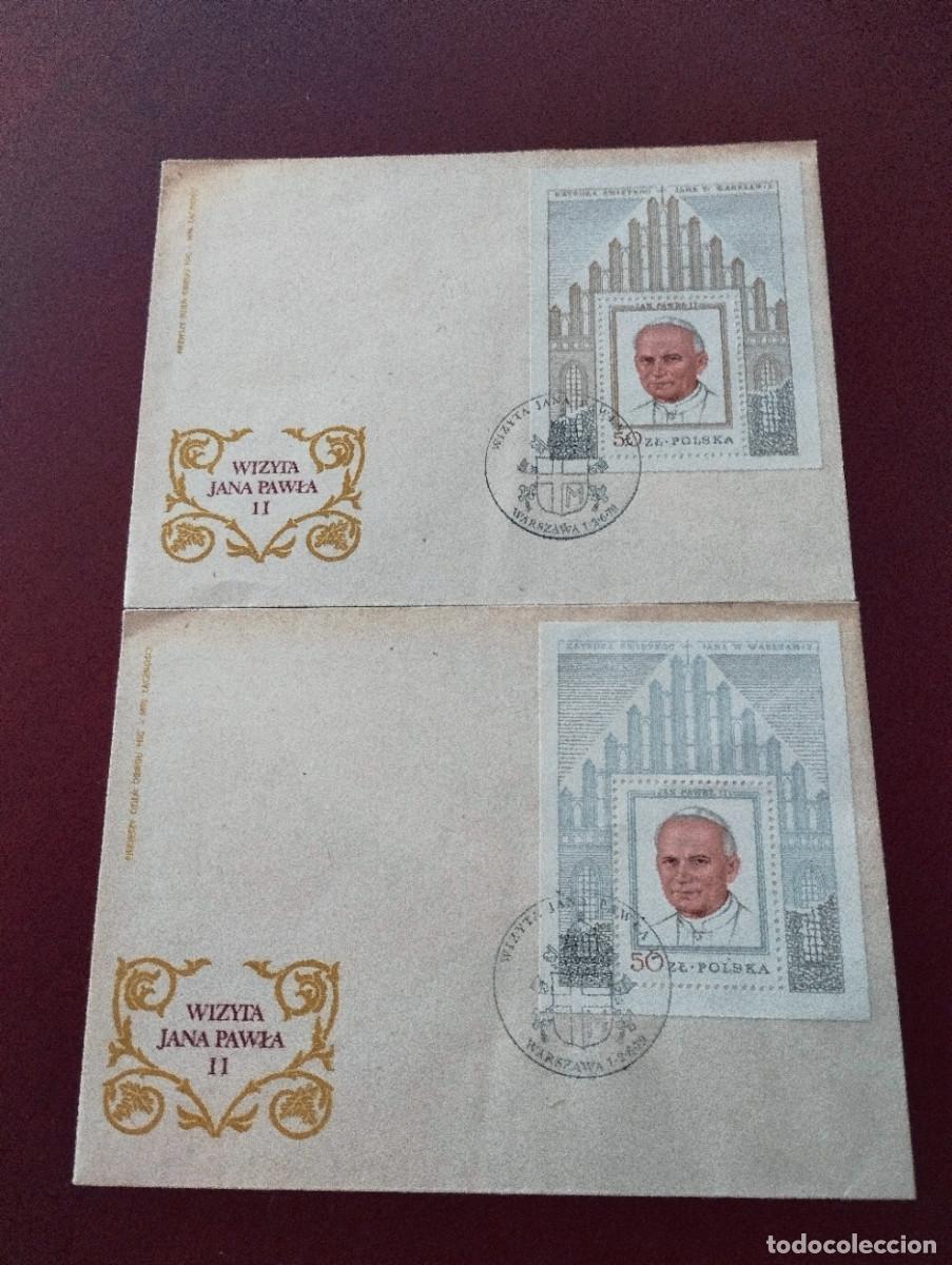 Sellos: 2 SOBRES CONMEMORATIVOS EMITIDO EN 1979 VISITA OFICIAL JUAN PABLO II A POLONIA