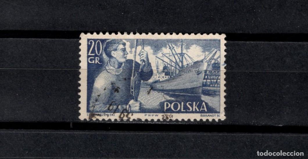 Sellos: Sello usado.Marina mercante. Barco S.S. Pokoj. 16 Marzo 1956. Yvert 849.